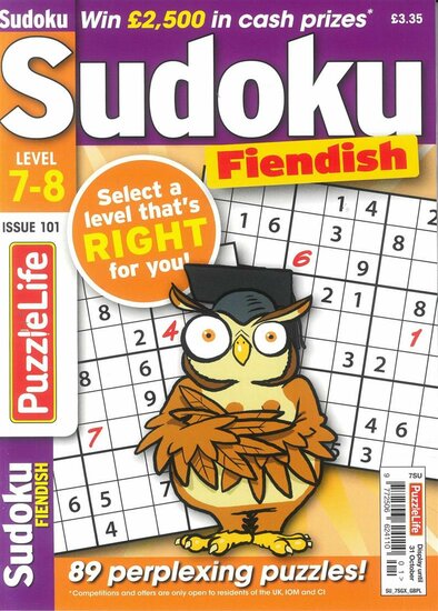 Puzzlelife Sudoku Fiendish 6-7 Magazine